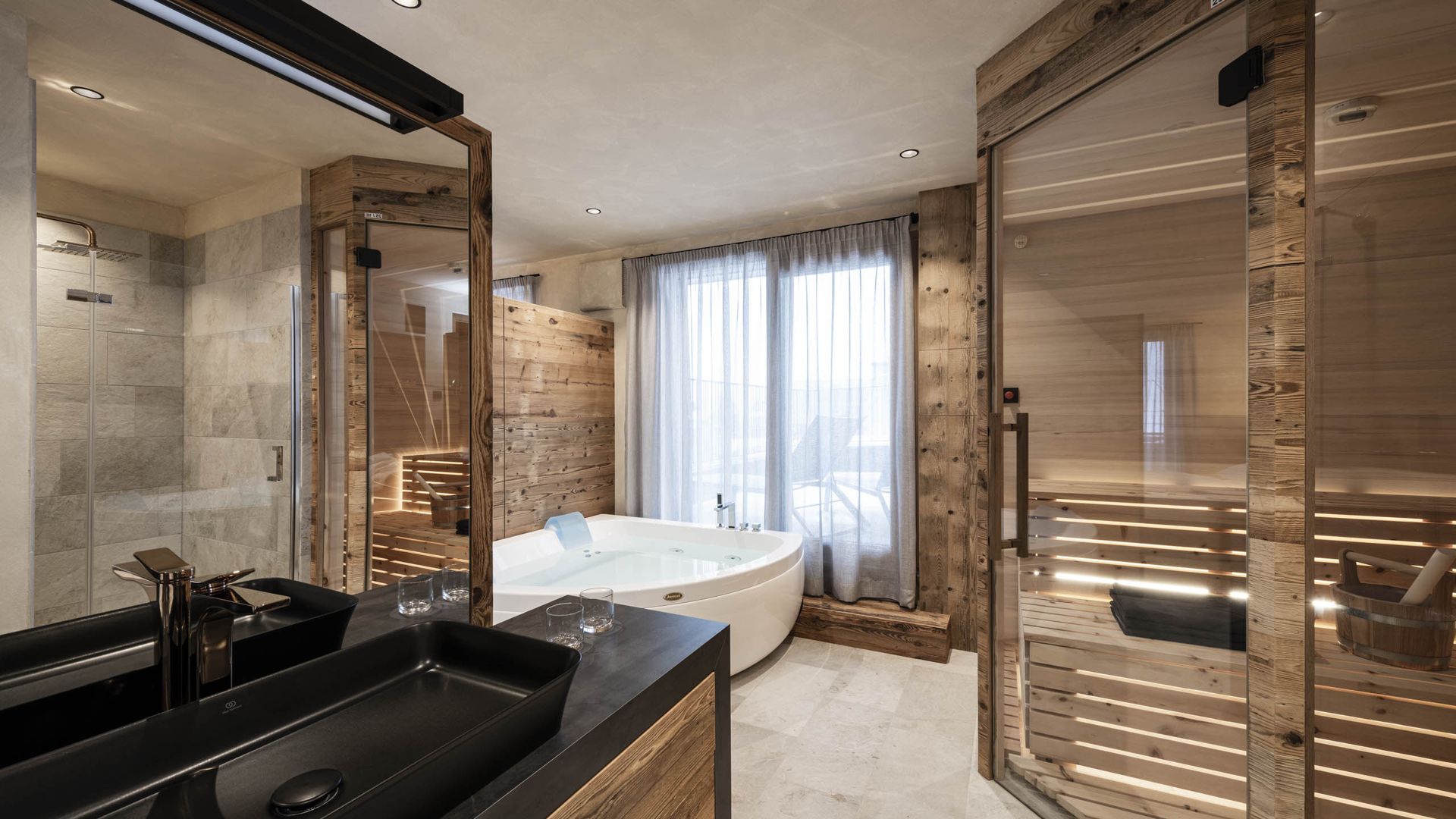Bagno con sauna privata