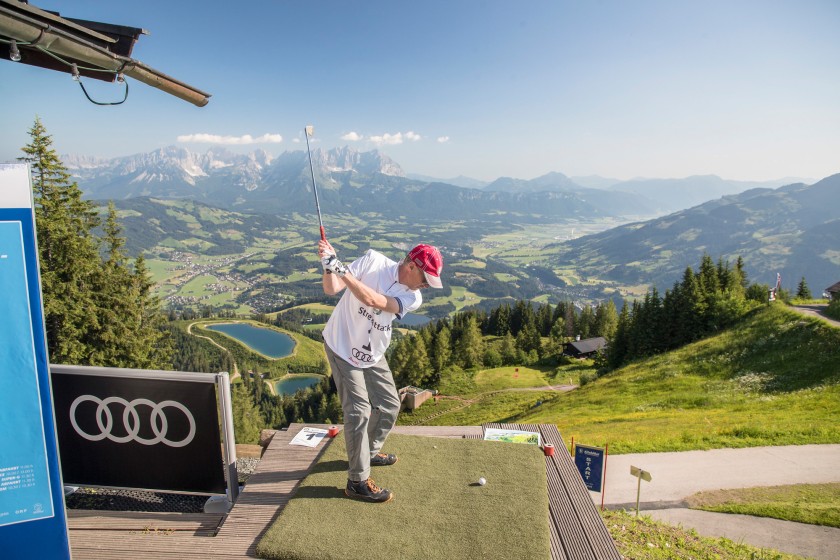 Golfing at the top of the mountain