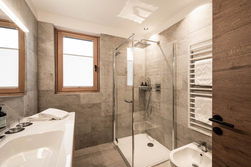 second bathroom with shower and BD