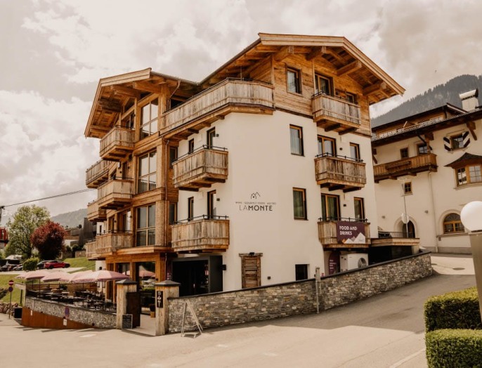 View of La Monte Apartments and Bistro from outside - Beautiful alpine design meets modern building