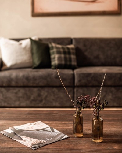 Comfortable and modern sofa in the apartments