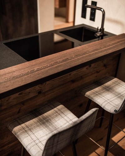 Modern kitchenette with comfortable seating