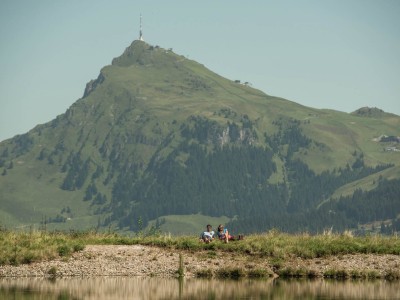 Hiking between lakes and beautiful mountain panoramas