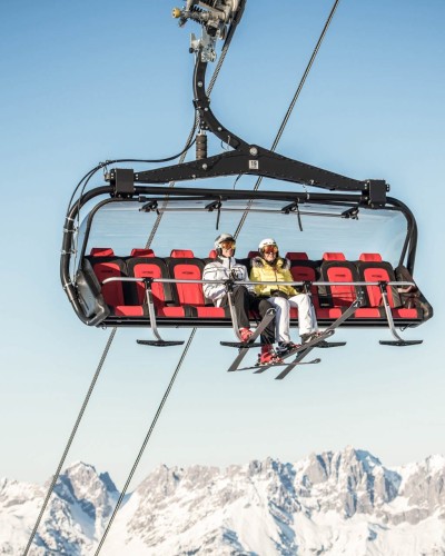 Up the mountain on the chairlift