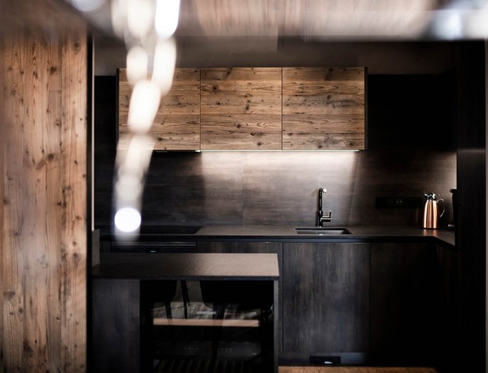 Moderne und ausgestattete Küche in den Apartments