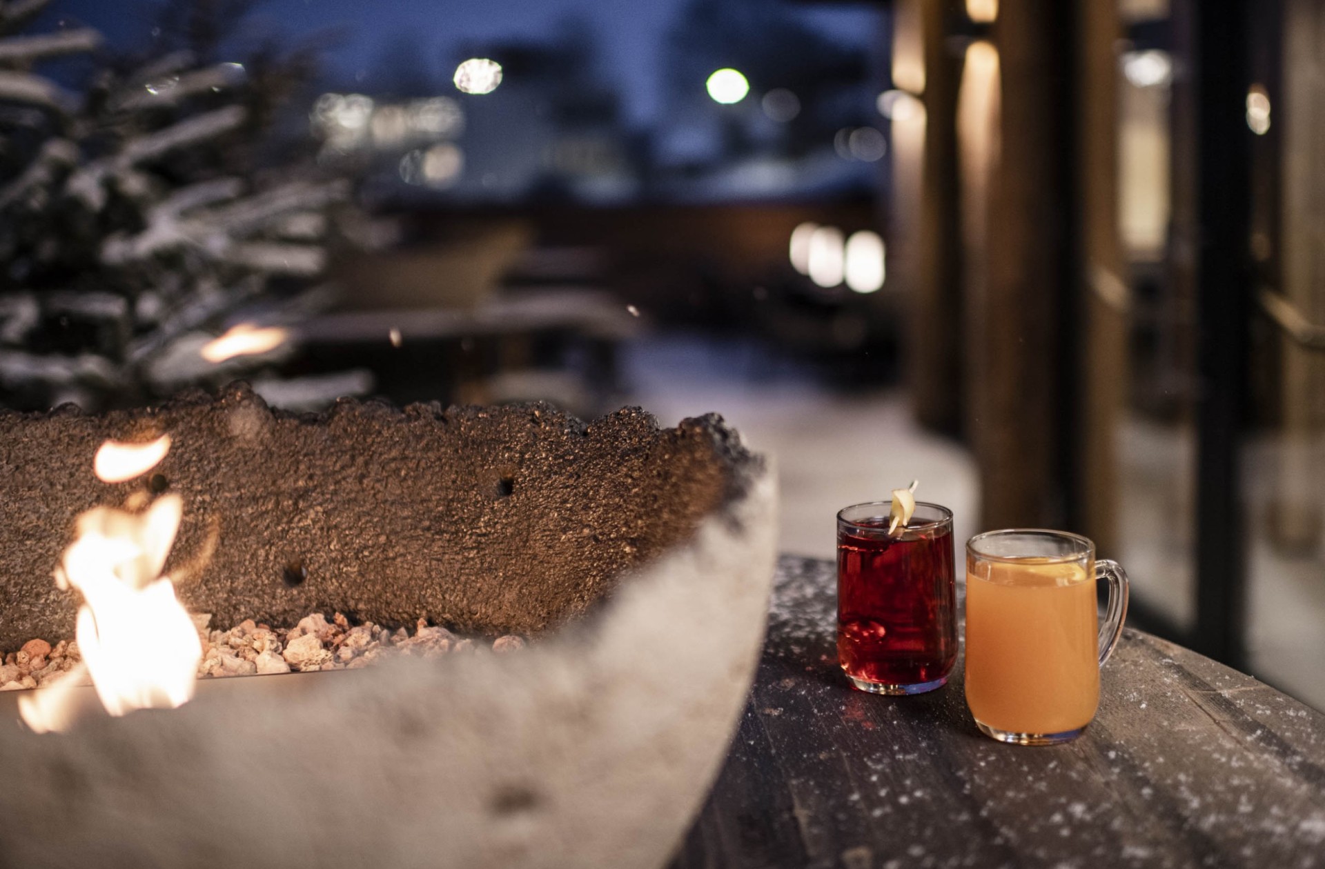 Enjoy a hot drink by the campfire