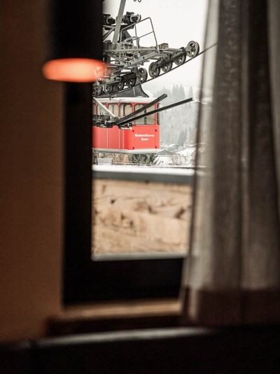 La Monte Kitzbühel luxury flats - view from the flat directly onto the cable car, great location
