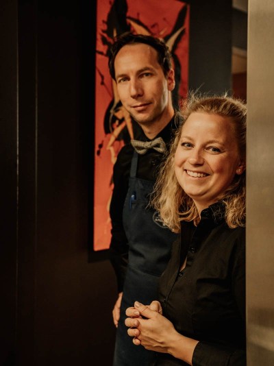 Happy service employees